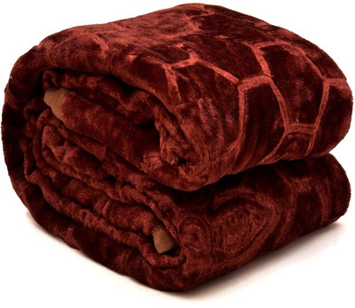 Shivam impex Solid Double Woollen Blanket for  Heavy Winter(Woollen Blend, Brown)