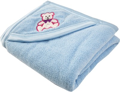 Aakriti Solid Single Crib Baby Blanket for  Heavy Winter(Polyester, Sky)