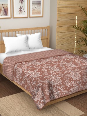 Relaxfeel Floral Double Dohar for  AC Room(Cotton, Dark Peach Phool)