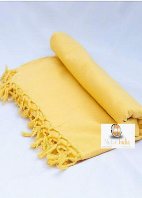 DRISHTI Solid Single AC Blanket for  AC Room(Silk, Yellow)