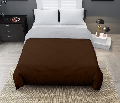 Comfowell Solid King Quilt for  Heavy Winter(Poly Cotton, Brown & Grey)