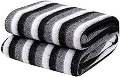 N Decor Abstract Single Fleece Blanket for  Mild Winter(Polyester, Black)