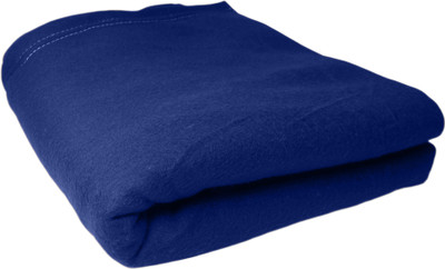 HOMIEE Solid Single Fleece Blanket for  Heavy Winter(Polyester, Blue)