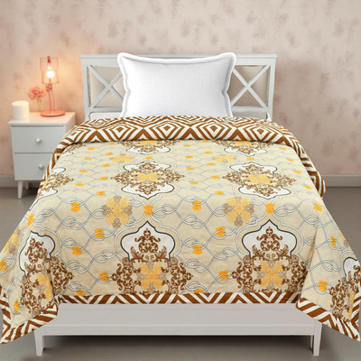 HS DESIGNING DREAMS Solid Single AC Blanket for  AC Room(Cotton, Musturd Yellow)