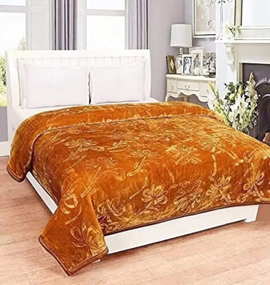 kirshinaENTERPRISES Solid Single AC Blanket for  Heavy Winter(Microfiber, Golden)