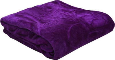 Sai Store Floral Single Mink Blanket for  Heavy Winter(Fur, Purple)