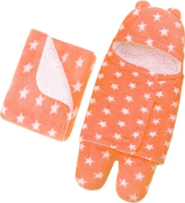 NAMAN Printed Single AC Blanket for  AC Room(Polyester, Orange)