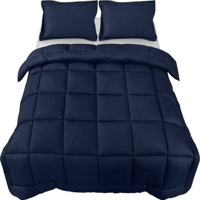 Rekha boutique Solid Single Comforter for  Heavy Winter(Poly Cotton, Navy Blue)