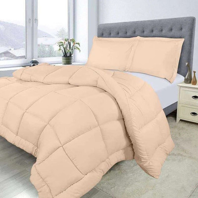 Sai Store Solid Double Comforter for  Heavy Winter(Poly Cotton, Peach)