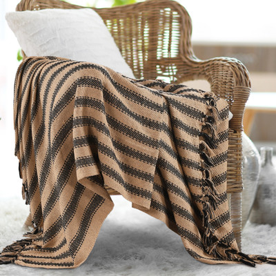 SASHAA WORLD Striped Queen Throw for  AC Room(Cotton, Multicolor)
