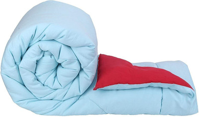 Sai Store Solid Double Comforter for  Heavy Winter(Poly Cotton, Pink & Sky Blue)