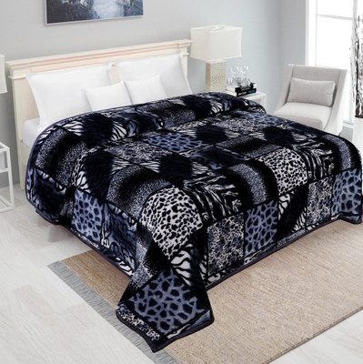 Swikon star Self Design Single Mink Blanket for  Mild Winter(Microfiber, Multicolor)