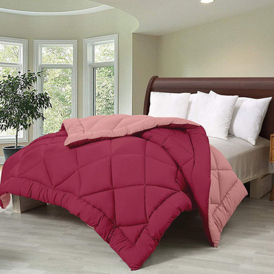 Cloth Fusion Solid Double Comforter for  Heavy Winter(Microfiber, MAGENTA&LIGHTPINK)