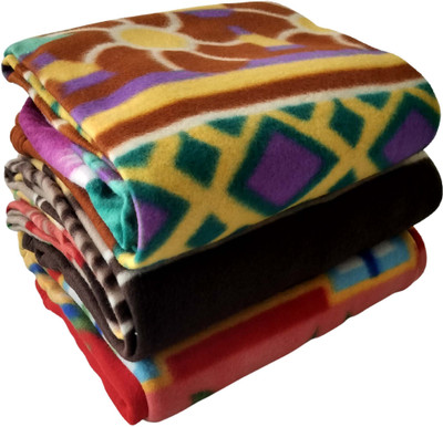 WARMZY Floral Single Fleece Blanket for  AC Room(Polyester, Multi2)