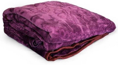 shree karni export Solid Single Mink Blanket for  Mild Winter(Cotton, Multicolor)
