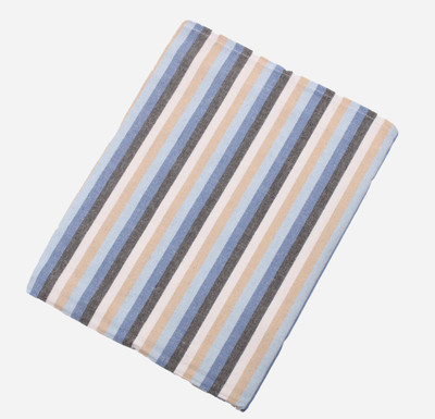 Tharunsha Elite Striped Single AC Blanket for  Mild Winter(Cotton, Blue Gray Biscut)