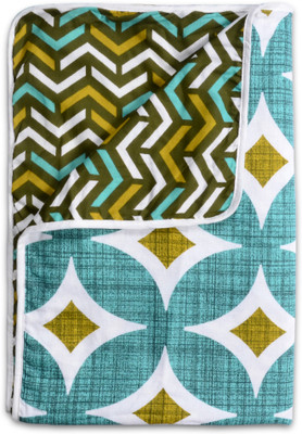 Divine Casa Printed Single Dohar for  AC Room(Cotton, Green and Yellow)