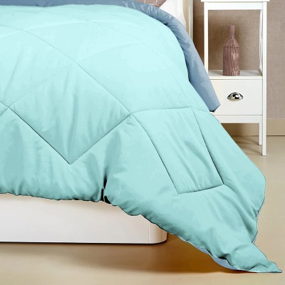 BSB HOME Solid Double Comforter for  Mild Winter(Microfiber, Auqa & Grey)