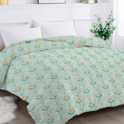 Flipkart SmartBuy Printed Double Comforter for  AC Room(Microfiber, Green & Multi11)