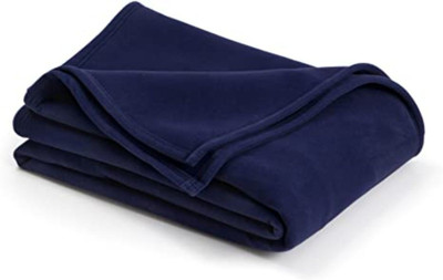 n g products Solid Single Fleece Blanket for  Mild Winter(Polyester, Blue)