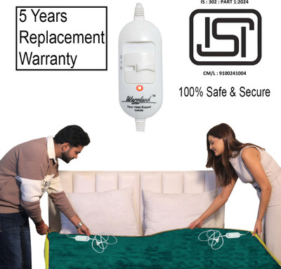 Flipkart SmartBuy Solid Double Electric Blanket for  AC Room(Woollen Blend, Green)