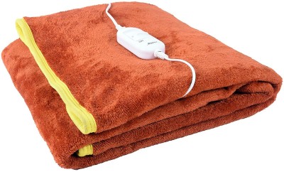 Comfort Ideas Solid Single Electric Blanket for  Heavy Winter(Poly Cotton, Rust)