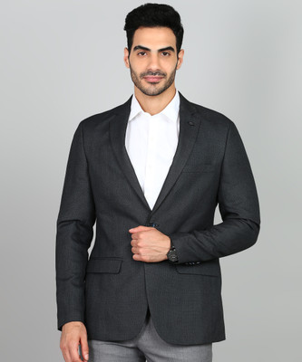 Raymond Checkered Single Breasted Formal Men Blazer(Dark Blue)