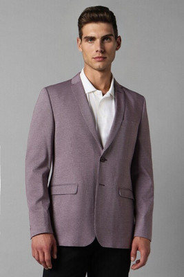 Louis Philippe Sport Checkered Single Breasted Casual Men Blazer(Maroon)