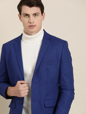 INVICTUS Solid Single Breasted Casual Men Blazer(Blue)