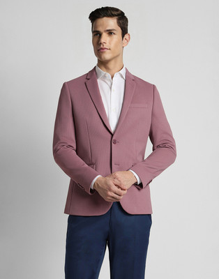 PETER ENGLAND Solid Single Breasted Formal Men Blazer(Pink)