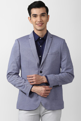 PETER ENGLAND Self Design Single Breasted Formal Men Blazer(Light Blue)