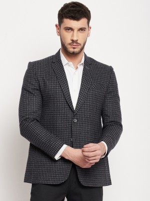 DUKE Checkered Single Breasted Casual Men Blazer(Grey, Black)