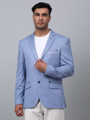 CANTABIL Self Design Single Breasted Casual Men Blazer(Blue)