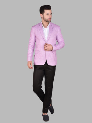 METRONAUT Solid Single Breasted Casual Men Blazer(Purple)