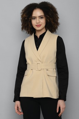 Allen Solly Solid Single Breasted Casual Women Blazer(Beige)