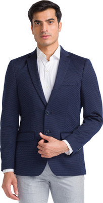 COLORPLUS Solid Single Breasted Formal Men Blazer(Blue)