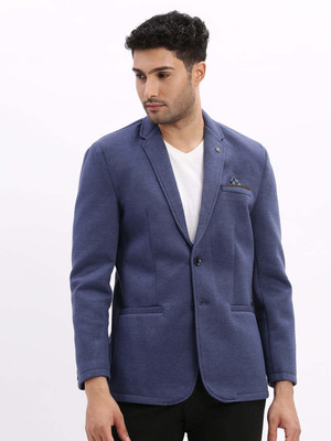 SHOWOFFFF Solid Single Breasted Casual Men Blazer(Blue)