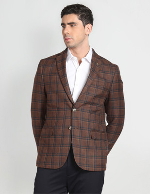 ARROW Self Design Single Breasted Festive & Wedding Men Blazer(Brown)