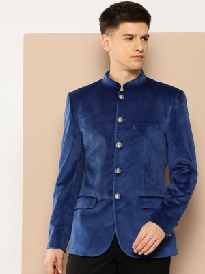 INVICTUS Solid Bandhgala Party Men Blazer(Blue)