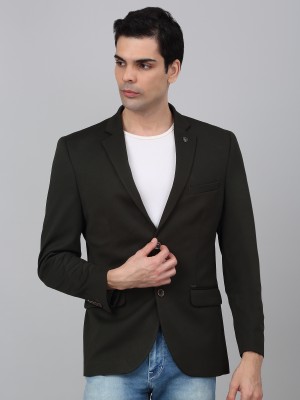 CANTABIL Solid Single Breasted Casual Men Blazer(Green)