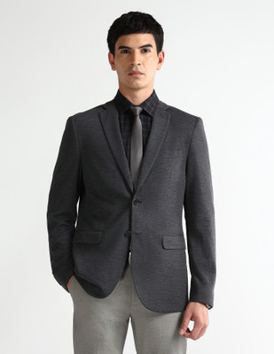ARROW Solid Single Breasted Formal Men Blazer(Grey)