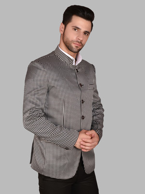 METRONAUT Printed Single Breasted Casual Men Blazer(Black)