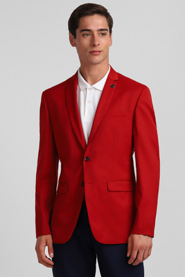 Allen Solly Solid Single Breasted Casual Men Blazer(Red)