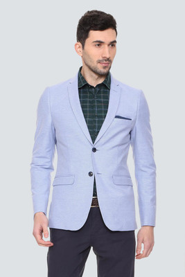 LOUIS PHILIPPE Self Design Single Breasted Casual Men Blazer(Blue)