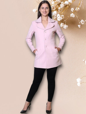 TROO BLUE Solid Double Breasted Casual Women Blazer(Pink)