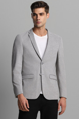 LOUIS PHILIPPE Solid Single Breasted Casual Men Blazer(Grey)