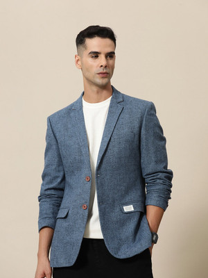 Mr Bowerbird Solid Single Breasted Casual Men Blazer(Blue)