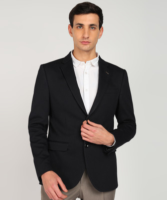 KILLER Self Design Single Breasted Casual Men Blazer(Dark Blue)