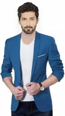 Darbar In Solid Single Breasted Casual, Formal, Festive & Wedding, Party Men Blazer(Blue)