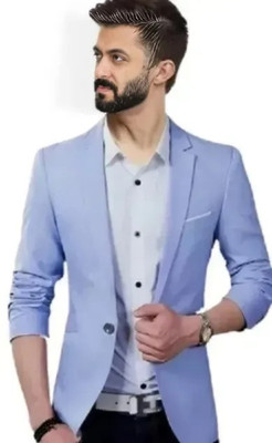Fijuca Fashion Solid Single Breasted Casual, Formal, Party, Festive & Wedding Men Blazer(Blue)